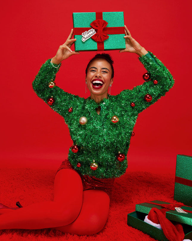 Women's Bristle Babe Ugly Christmas Cardigan Sweater