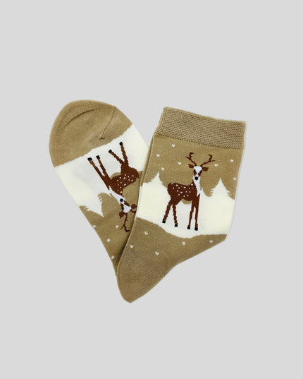 Festive Reindeer II Socks - Holiday Cheer
