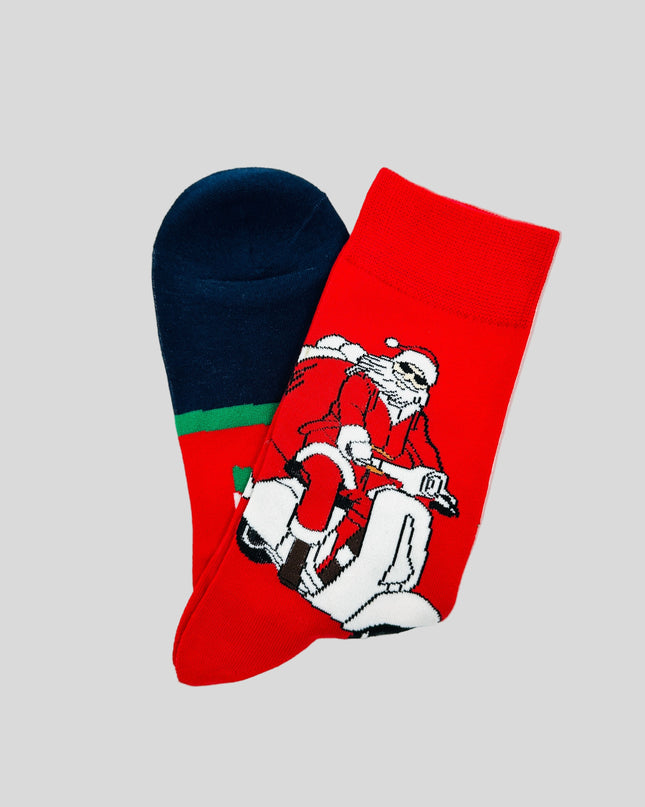 Biker Santa Socks - Fun Holiday Accessory
