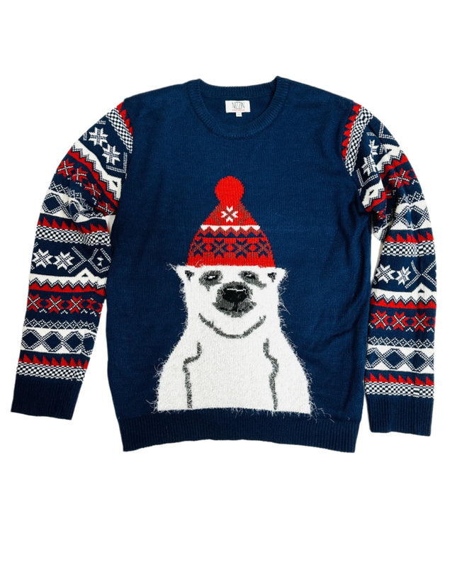 Vintage Christmas Sweater - Polar Bear with Hat