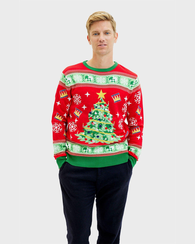 Light-Up Christmas Tree Sweater for Men - Ugly Design