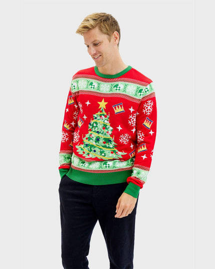 Light-Up Christmas Tree Sweater for Men - Ugly Design