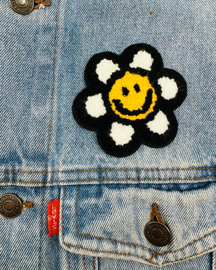 Iron-On Patch - Fluffy Flower Smiley II