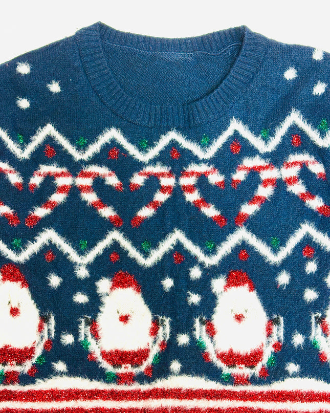 Vintage Christmas Sweater - Jump Rope Santa
