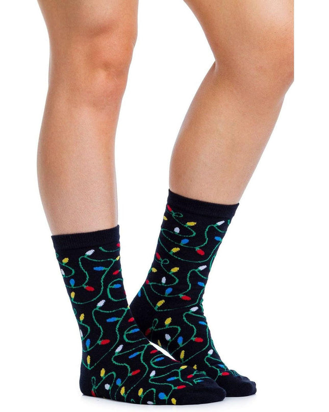 Women's String of Lights Crew Socks (Fits Sizes 6-11W)