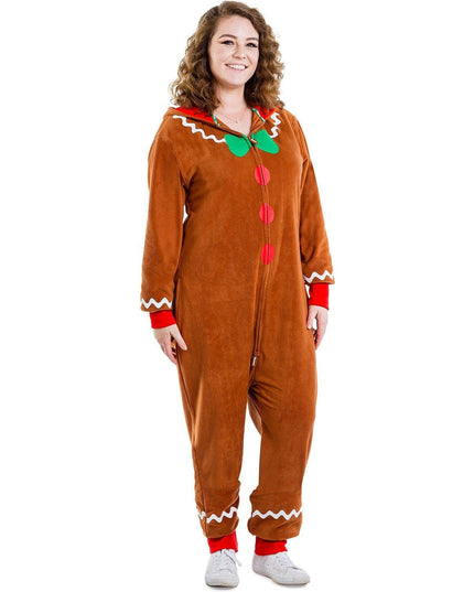 Women's Gingerbread Man Plus Size Jumpsuit