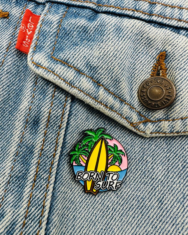 Born to Surf Pin - Perfect for Surfing Fans