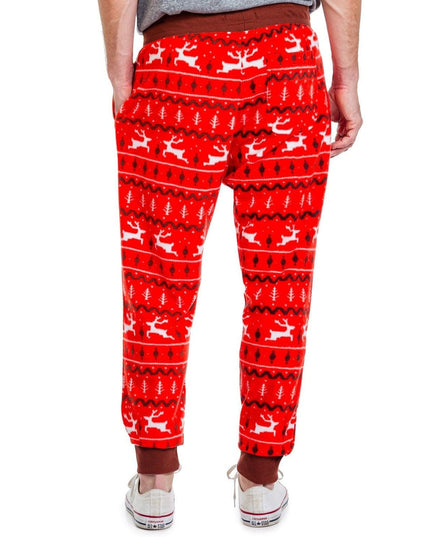 Men's Red Reindeer Jogger Sweatpants