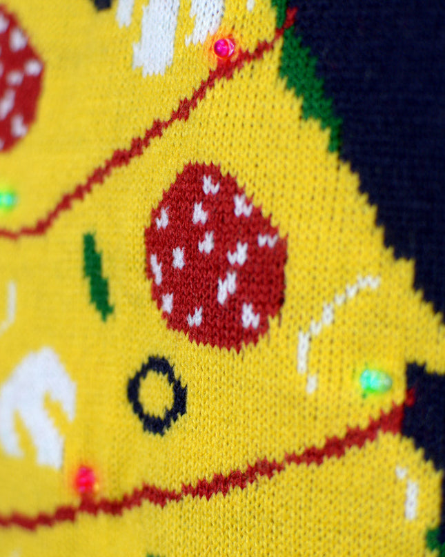 Women's LED Christmas Sweater Featuring "Christmas Food"