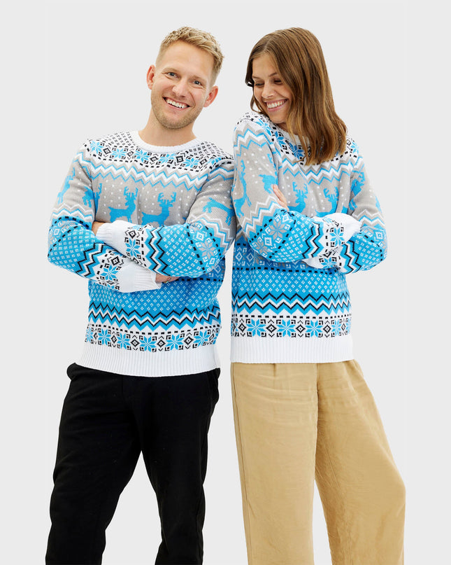 Traditional Blue Christmas Sweater for Men