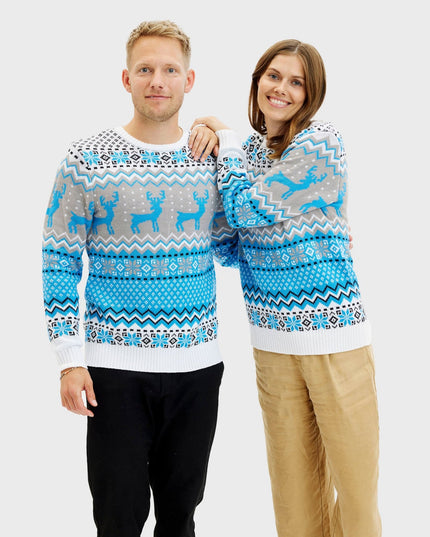 Traditional Blue Christmas Sweater for Men