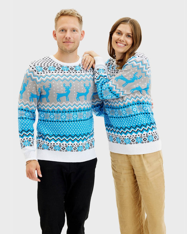 Traditional Blue Christmas Sweater for Men