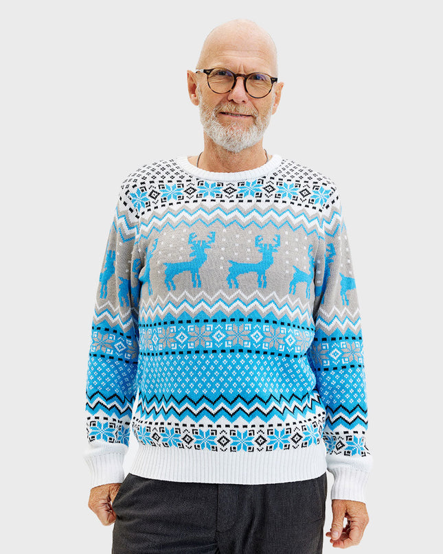 Traditional Blue Christmas Sweater for Men