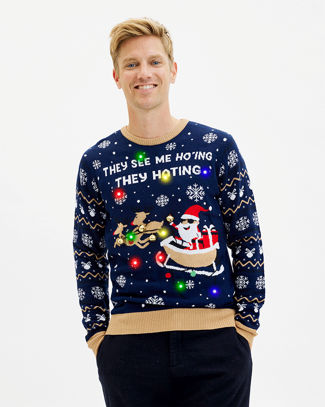 Light-Up They See Me Ho'ing Sweater for Men