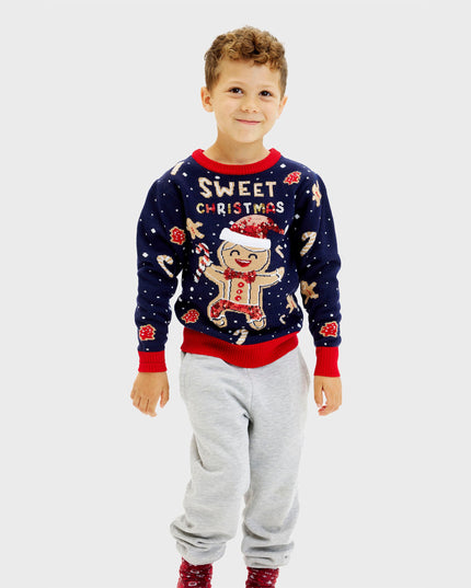 Light-Up Cute Cookie Man Sweater for Kids - Ugly Design