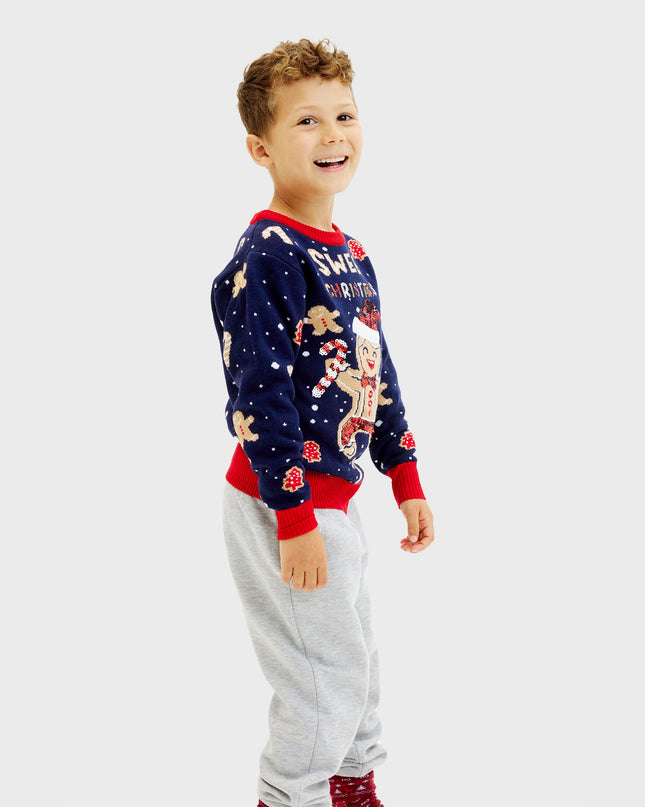 Light-Up Cute Cookie Man Sweater for Kids - Ugly Design