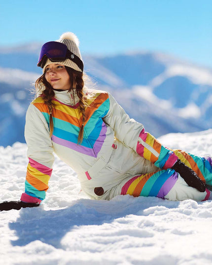 Women's Retro Rainbow Snow Suit