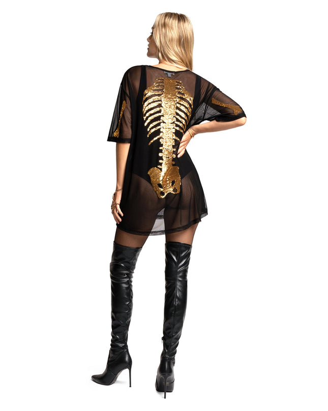 Gold Skeleton Mesh Costume Dress