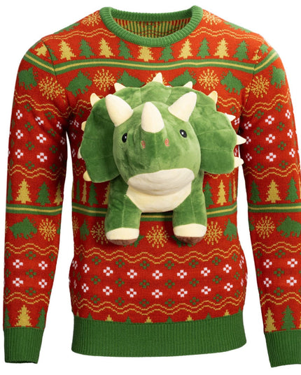 3D Triceratops Dinosaur Ugly Sweater