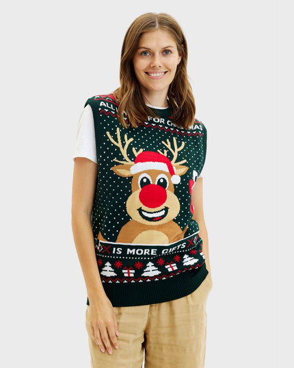 Rudolph's Two-Sided Christmas Vest for Women