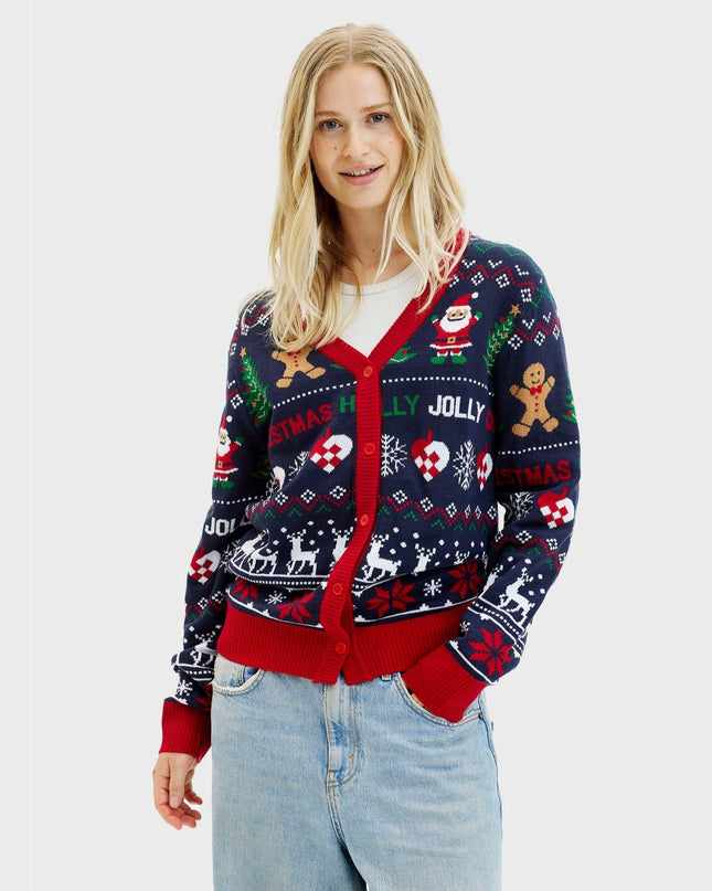 Jolly Cardigan for Women - Reversible Holiday Design