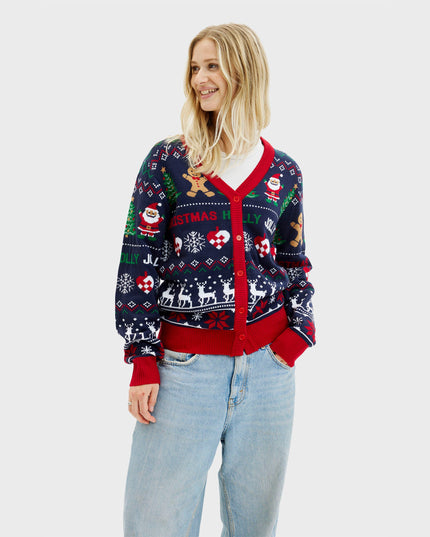 Jolly Cardigan for Women - Reversible Holiday Design