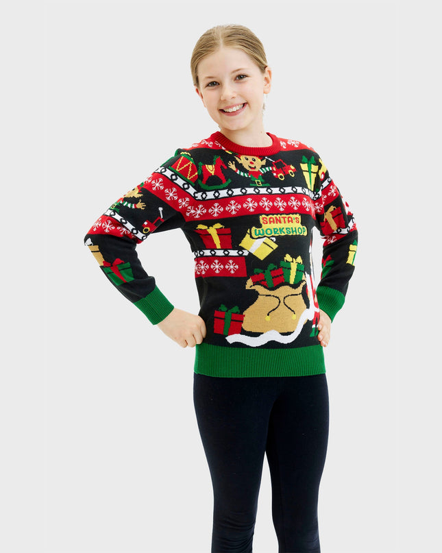 Santa's Workshop Christmas Sweater for Kids