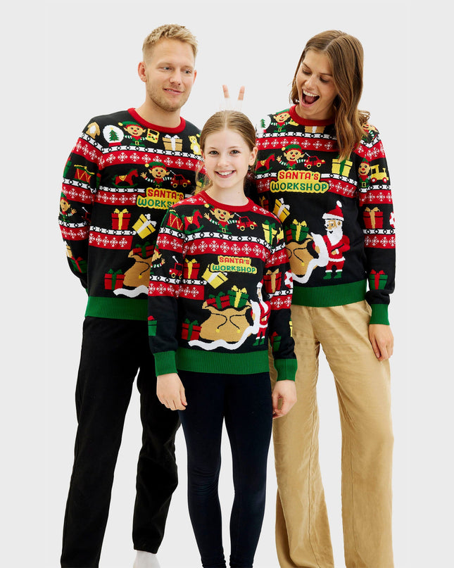 Santa's Workshop Christmas Sweater for Kids