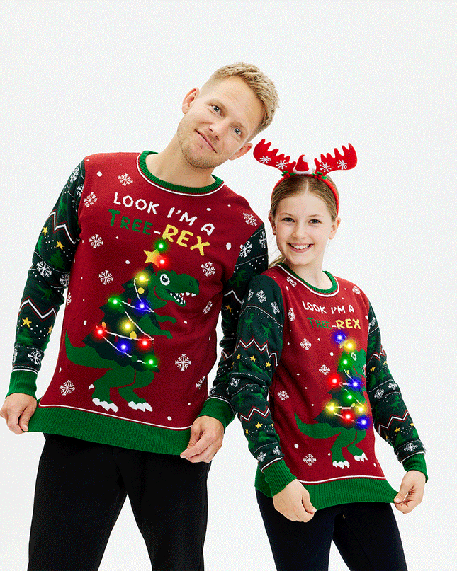 Tree-REX Christmas Sweater for Men