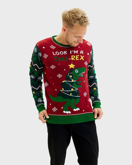 Tree-REX Christmas Sweater for Men