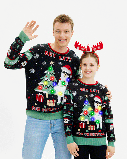 Get Lit Llama Christmas Sweater for Women