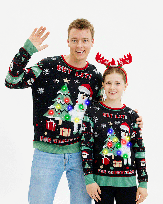 Get Lit Llama Christmas Sweater for Women