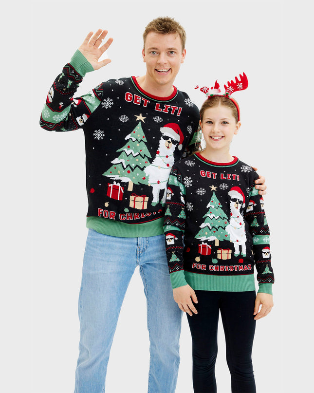 Get Lit Llama Christmas Sweater for Men