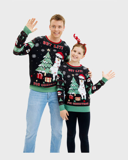 Get Lit Llama Christmas Sweater for Men