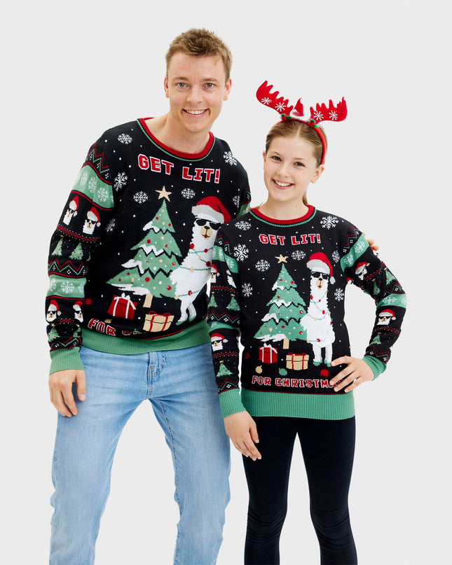 Get Lit Llama Christmas Sweater for Women
