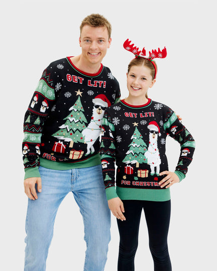 Get Lit Llama Christmas Sweater for Men