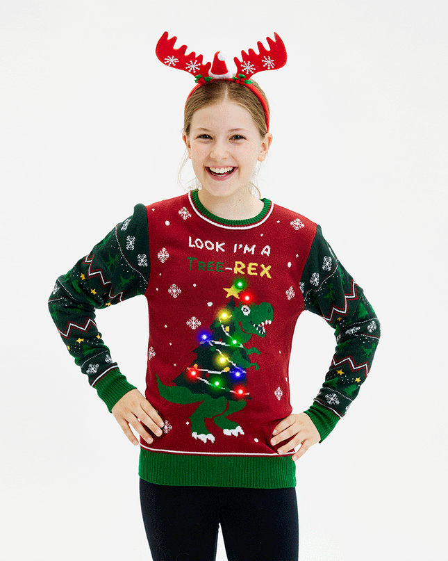 Tree-REX Christmas Sweater for Kids