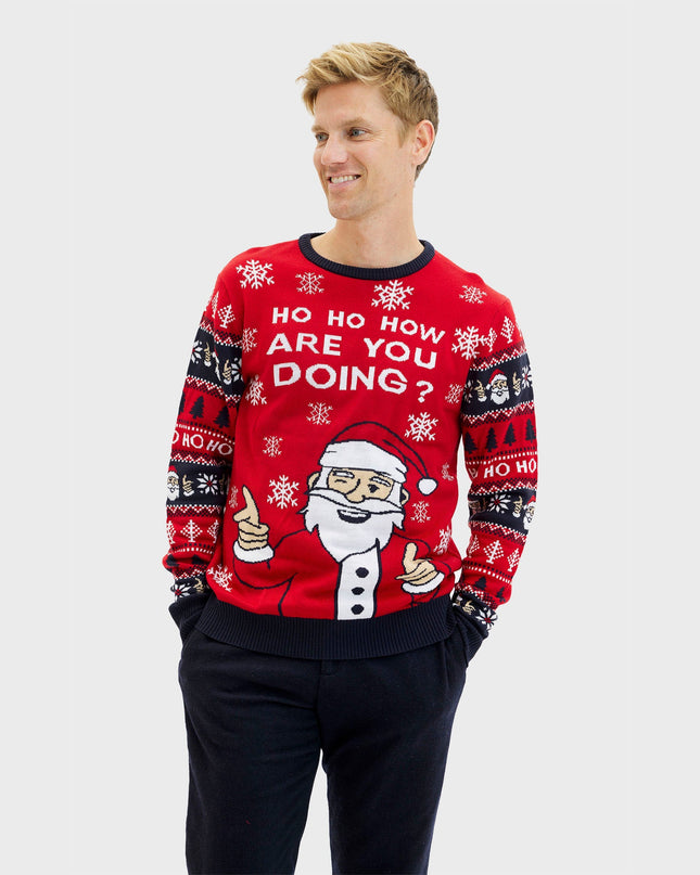 Ho Ho How You Doin Christmas Sweater for Men
