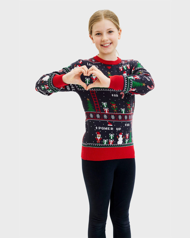 Vintage Gamer Christmas Sweater for Kids