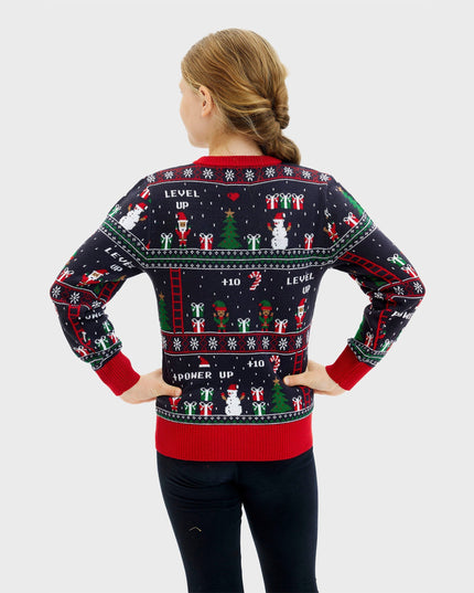 Vintage Gamer Christmas Sweater for Kids