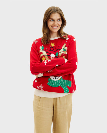 Cute Reindeer Christmas Sweater for Women - Family Style