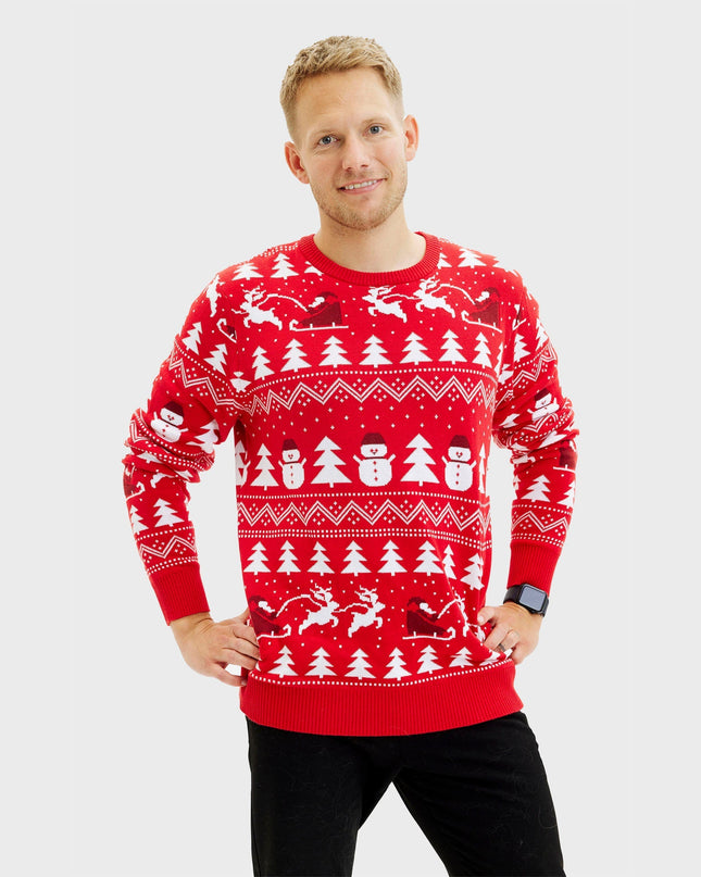 Stylish Red Christmas Sweater for Men