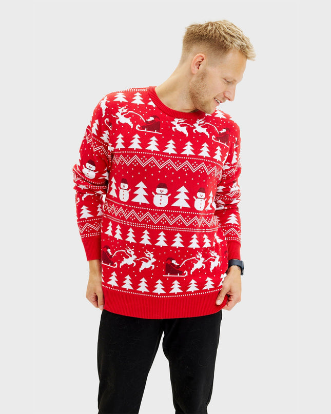 Stylish Red Christmas Sweater for Men