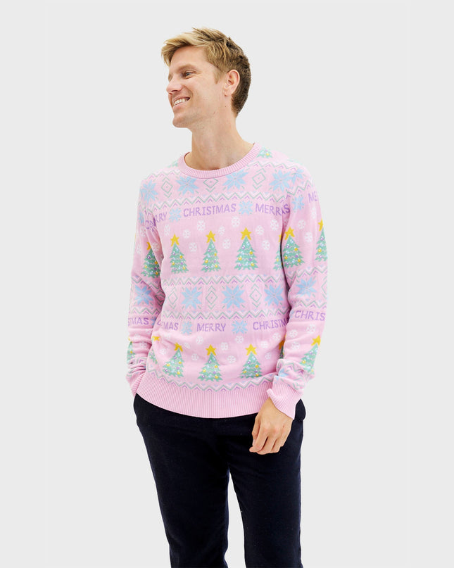 Pink Christmas Sweater for Men