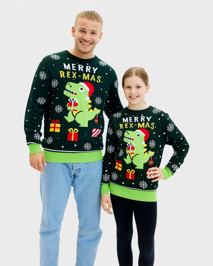Cute Dino Christmas Sweater for Kids