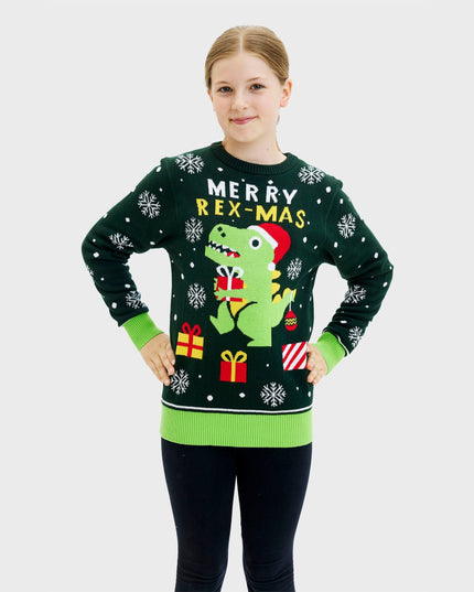 Cute Dino Christmas Sweater for Kids