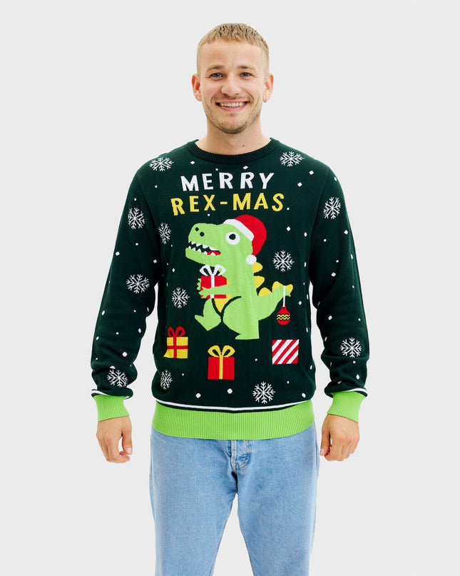 Cute Dino Christmas Sweater for Men