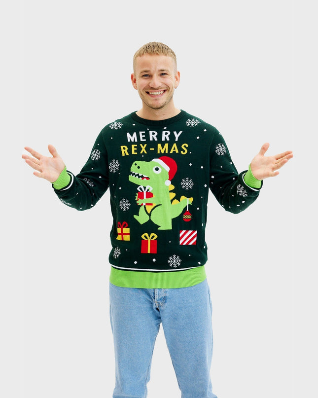 Cute Dino Christmas Sweater for Men