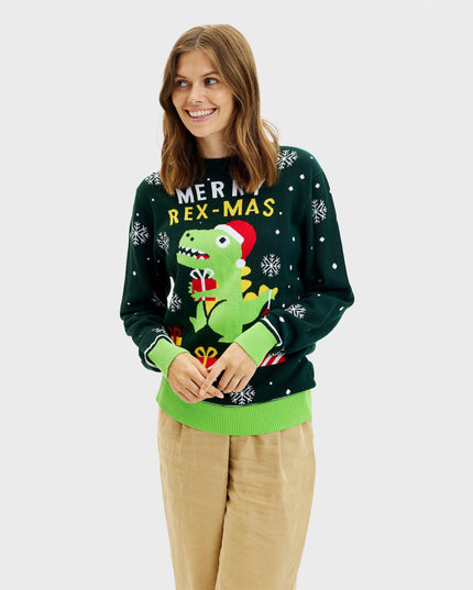 Cute Dino Christmas Sweater for Women