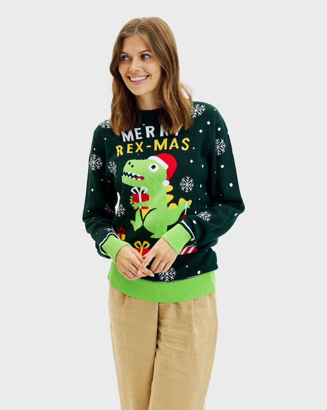 Cute Dino Christmas Sweater for Women